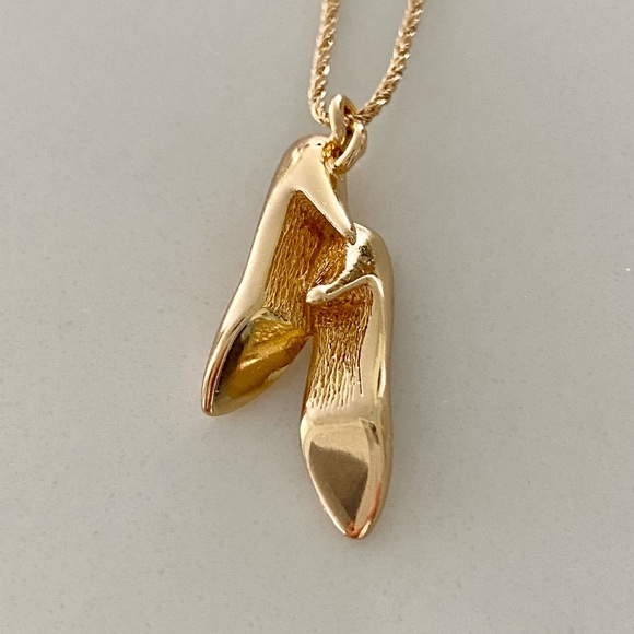 Dior Vintage Gold Pumps Charm Necklace High Heels CD Signature - Picture 2 of 13